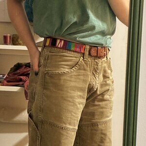 Colourful Handmade Woven Leather Belt